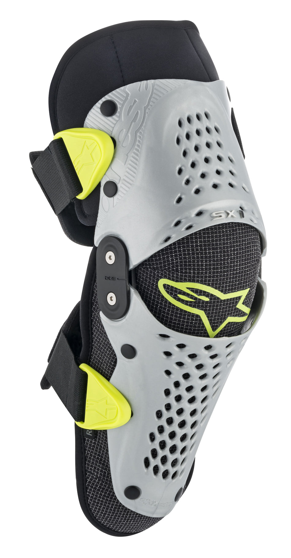 ALPINESTARS Youth Sx-1 Knee Guards Silver/Yellow Sm/Md 6546319-195-S/M