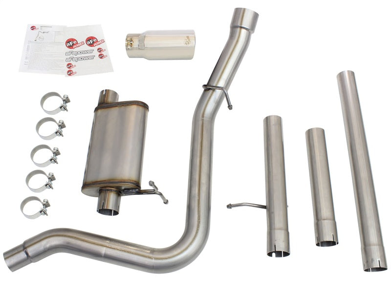 aFe MACHForce XP Exhaust 3in-3.5in SS Single Side Ext CB w/ Polish Tip 99-04 Ford F150 V8 5.4L/6.8L