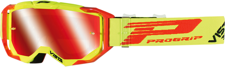 PRO GRIP 3303 Vista Goggles - Fluorescent Yellow/Red - Mirror PZ3303GRFL