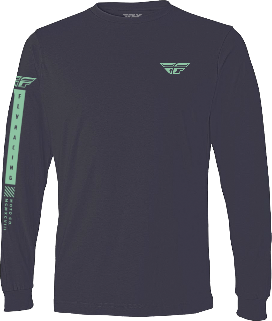 FLY RACING Fly Tribe Long Sleeve Tee Navy/Green 2x 352-41622X