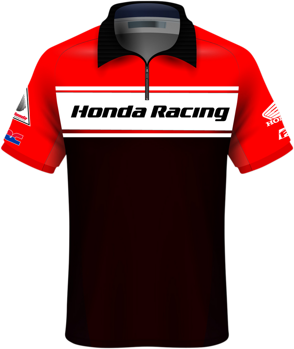 FACTORY EFFEX Honda Team Pit Shirt - Red/Black - Medium 23-85302