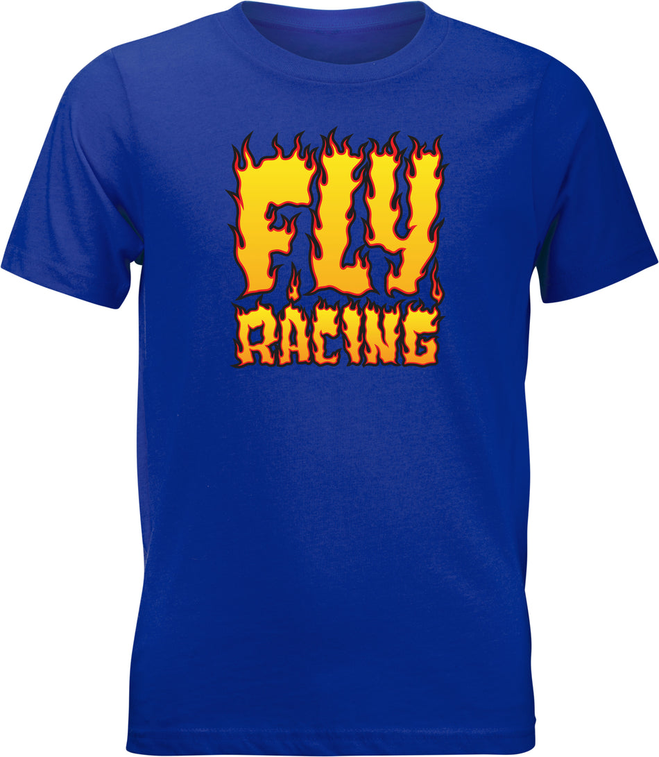 FLY RACING Youth Fly Fire Tee Royal Blue Yl 352-0654YL