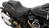 DRAG SPECIALTIES Predator III Seat - Double Diamond - Silver Stitched - FXFB/S '18-'22 FIT FLSTN W/O LUGG RACK 0802-1073