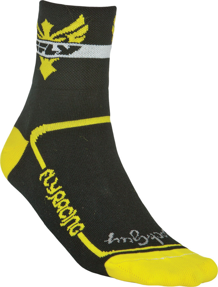 FLY RACING Action Sock Yellow/Black L-X 3" CUFF BLK/YEL L/X