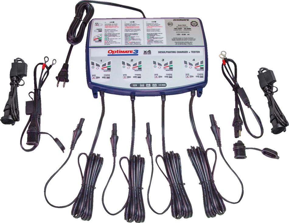 TECMATE Battery Charger/Maintainer - 4-Bank TM455
