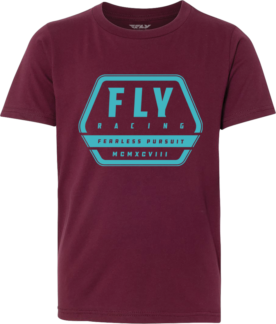 FLY RACING Youth Fly Track Tee Maroon Ym 352-0024YM