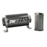 DeatschWerks Stainless Steel 10AN 10 Micron Universal Inline Fuel Filter Housing Kit (110mm) 8-03-110-010K