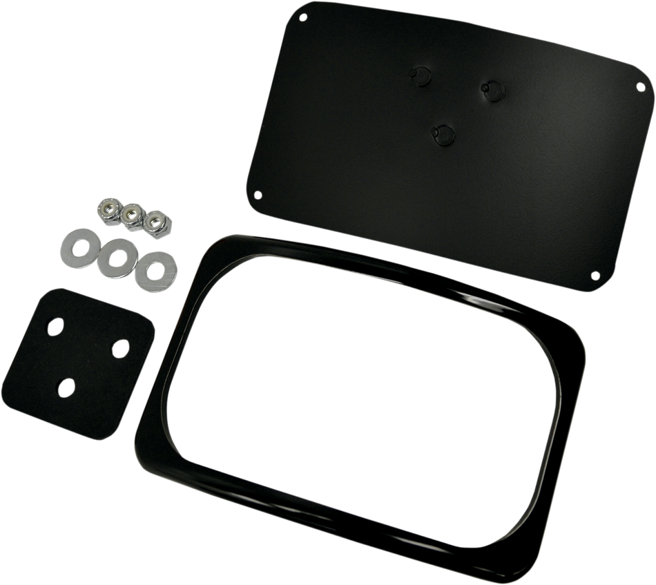 DRAG SPECIALTIES License Plate Mount - 3 Hole - Gloss Black 2030-0628