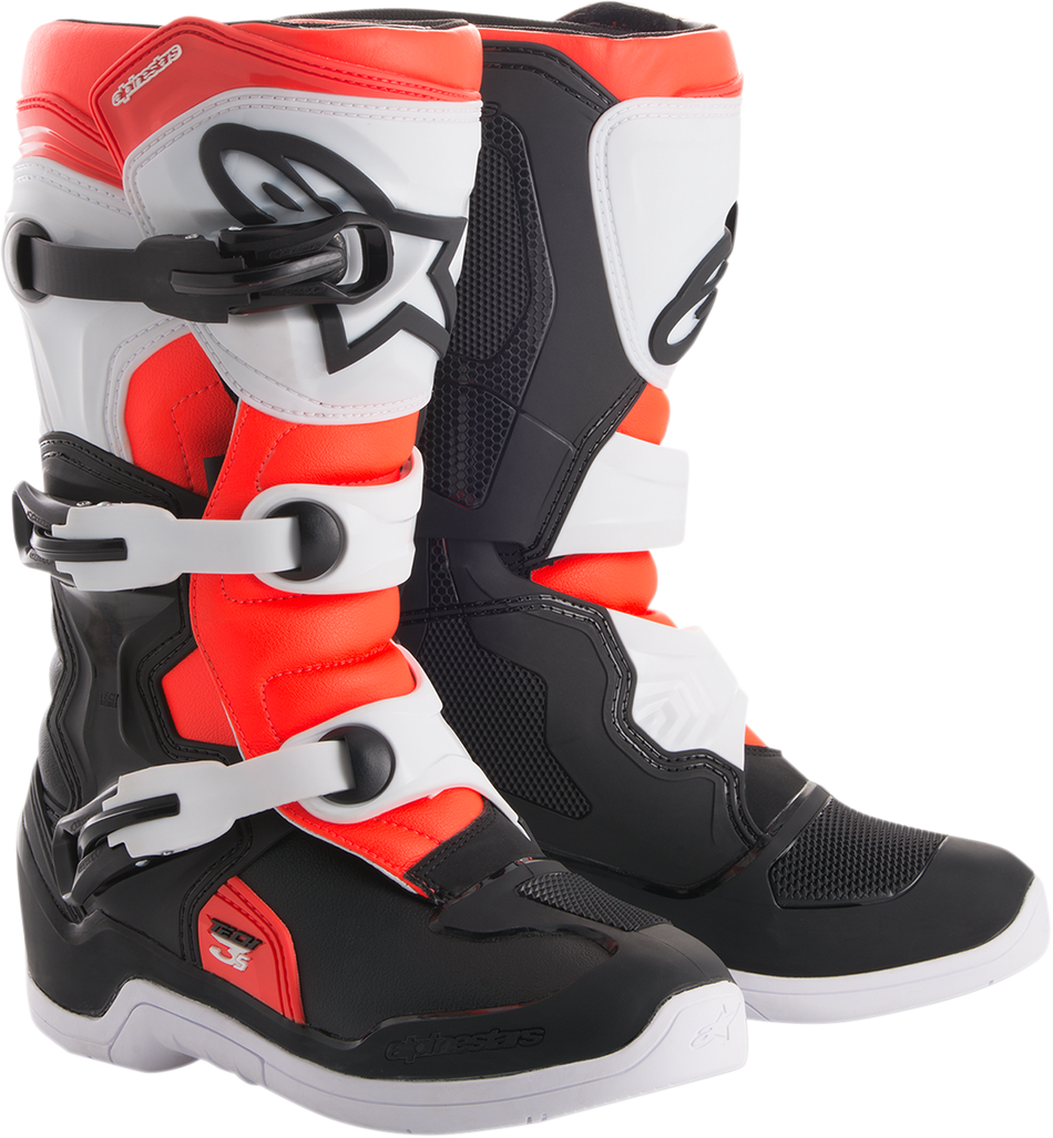 ALPINESTARS Tech 3S Boots - Black/White/Fluorescent Red - US 6 2014018-1231-6