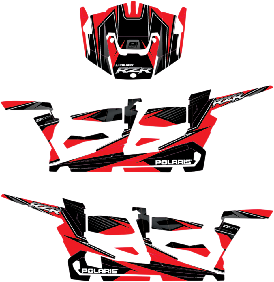 D'COR VISUALS Kit de gráficos completo - Rojo/Negro - 4 puertas - RZR 20-60-117 