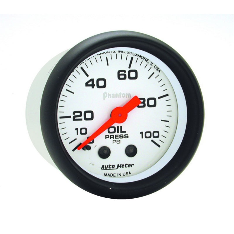 Autometer Phantom 52mm 0-100 PSI Mechanical Oil Pressure Gauge 5721