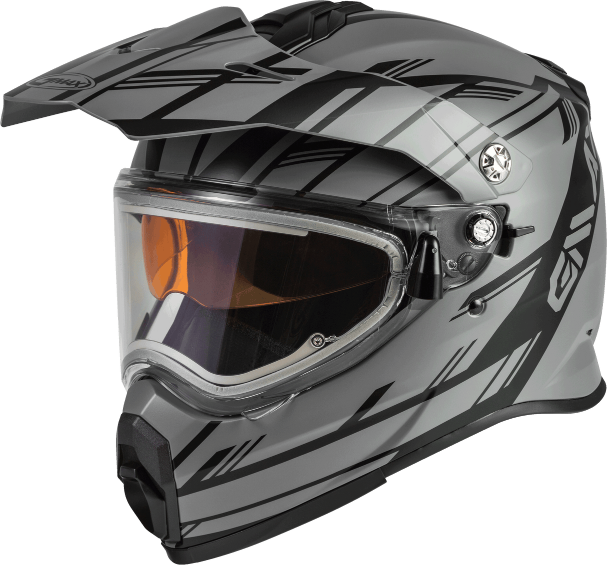 GMAX At-21s Epic Snow Helmet W/Elec Shield Matte Grey/Black Lg G4211506