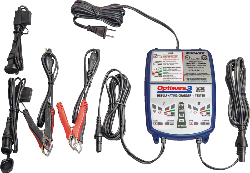 TECMATE Battery Charger/Maintainer - 2-Bank TM451