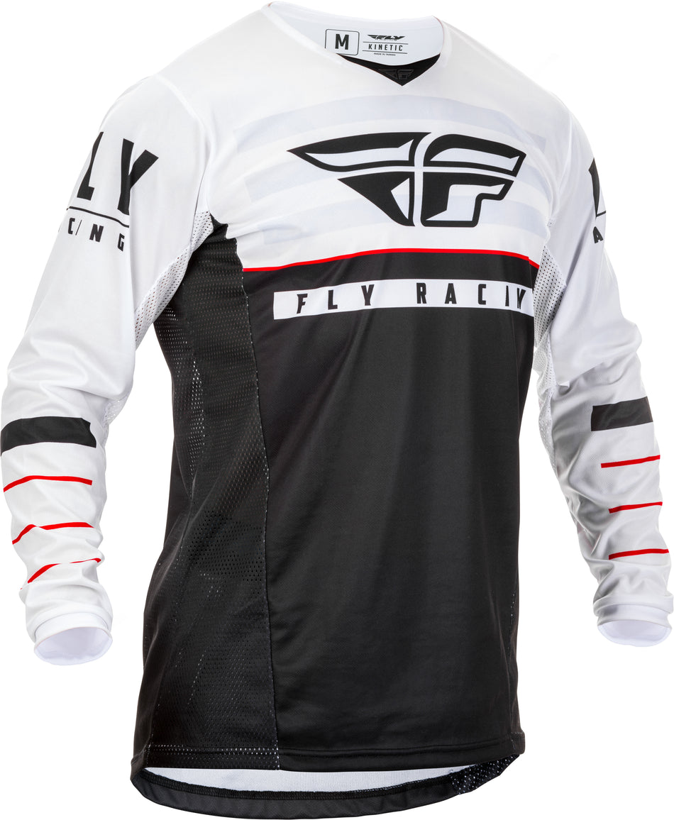 FLY RACING Kinetic K120 Jersey Black/White/Red Yl 373-423YL