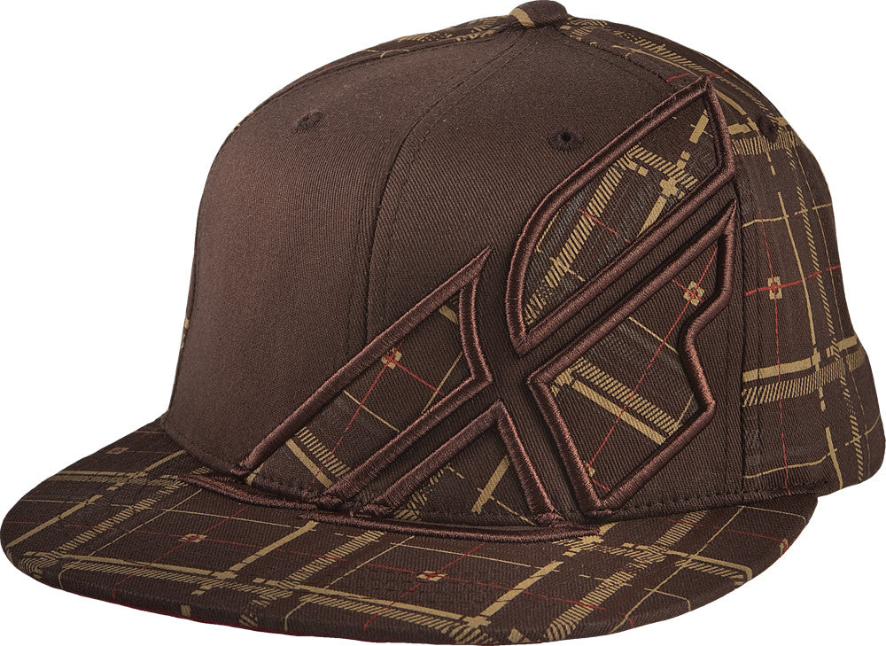 FLY RACING Plaid F-Wing Hat Brown S/M 351-0017S