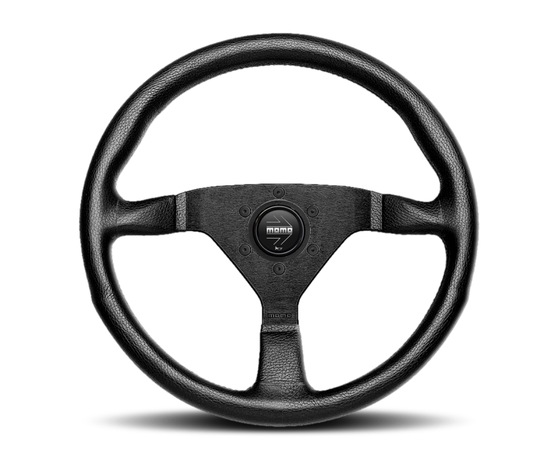 Momo Montecarlo Steering Wheel 350 mm - Black Leather/Black Stitch/Black Spokes MCL35BK1B