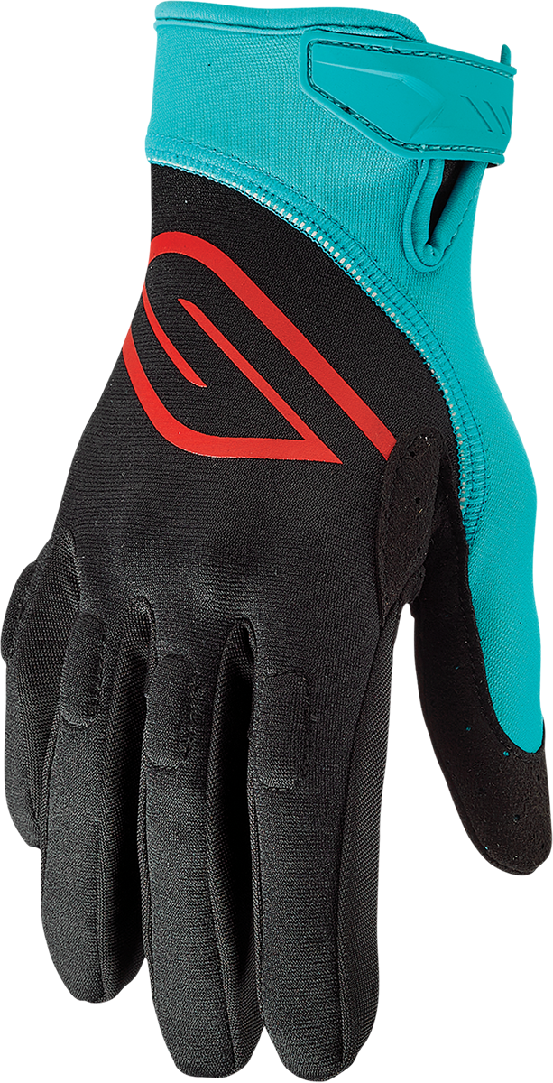 SLIPPERY Circuit Gloves - Black/Aqua - Medium 3260-0434
