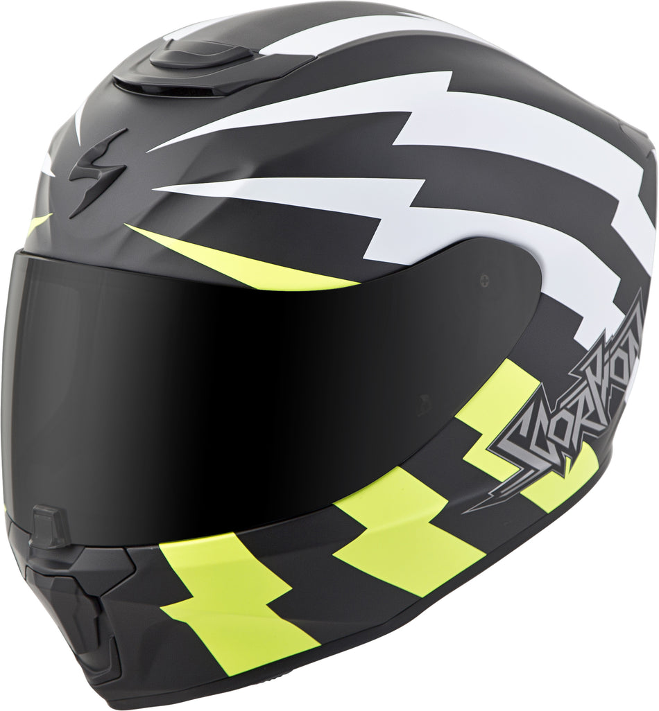 SCORPION EXO Exo-R420 Full-Face Helmet Tracker White/Neon Md 42-1134