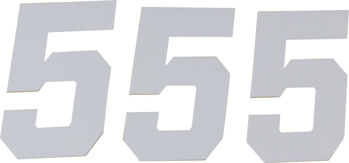 D'COR VISUALS Race Number Plate - #5 - White - 6" 45-36-5