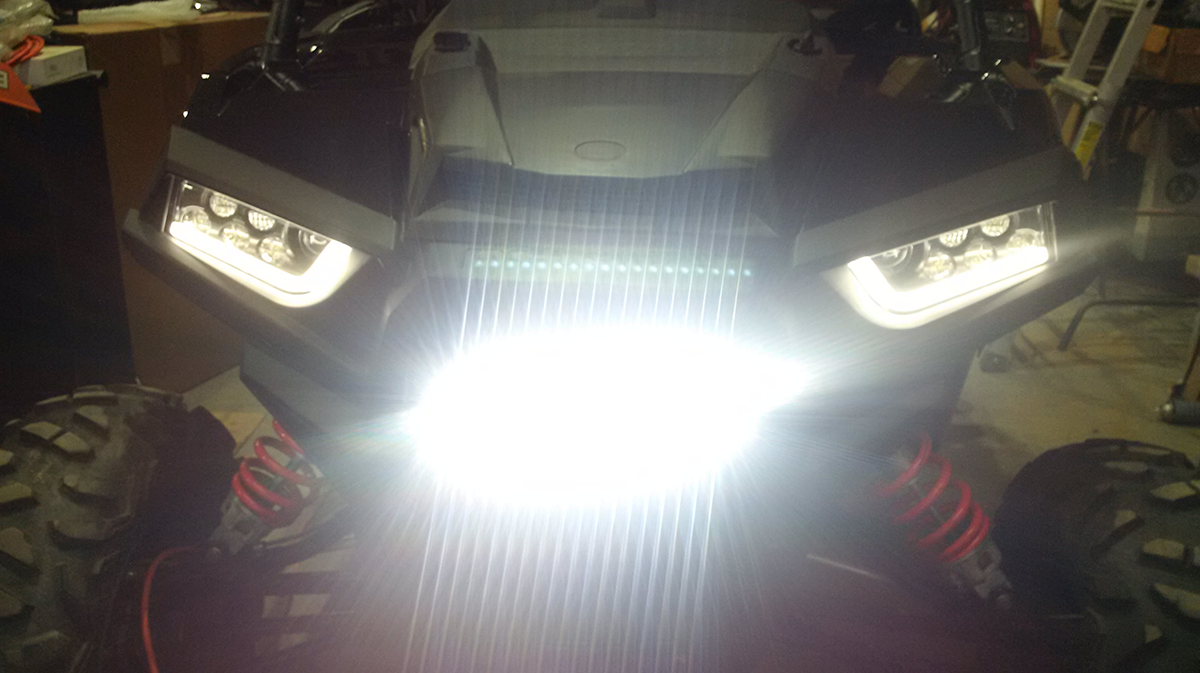 BRITE-LITES Grille Insert with 16" LED Light Bar - 16-18 RZR 1000 BL-RZRLEDGRL