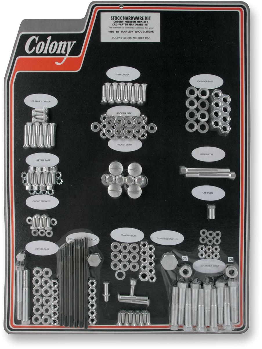 COLONY Hardware Kit - Cadmium - '66-'69 8307 CAD