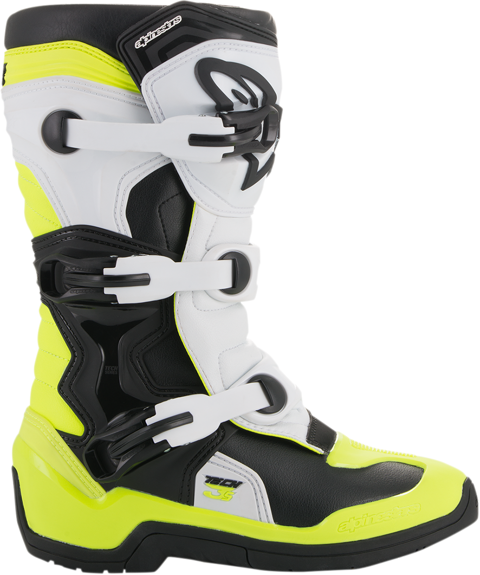 ALPINESTARS Tech 3S Boots - Black/White/Fluorescent Yellow - US 7 2014018-125-7