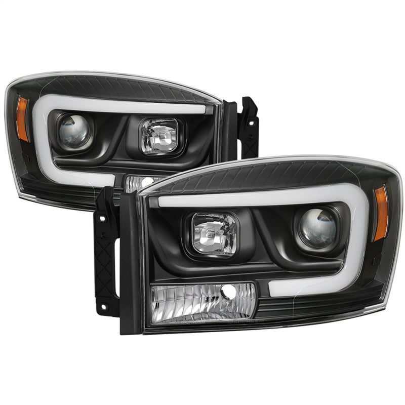 Spyder Dodge Ram 1500 06-08 V2 Projector Headlights - Light Bar DRL - Black (PRO-YD-DR06V2-LB-BK) 5085306