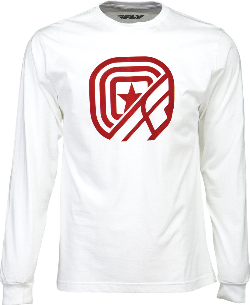 FLY RACING Rising Star L/S Tee White/Red 2x 352-40542X