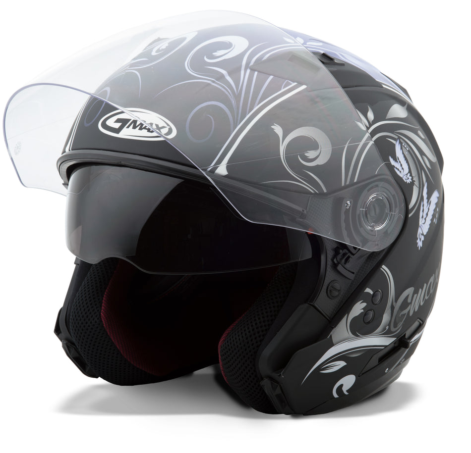 GMAX Of-77 Open-Face Butterflies Helmet Matte Black/Purple Sm G3772214 TC-22F