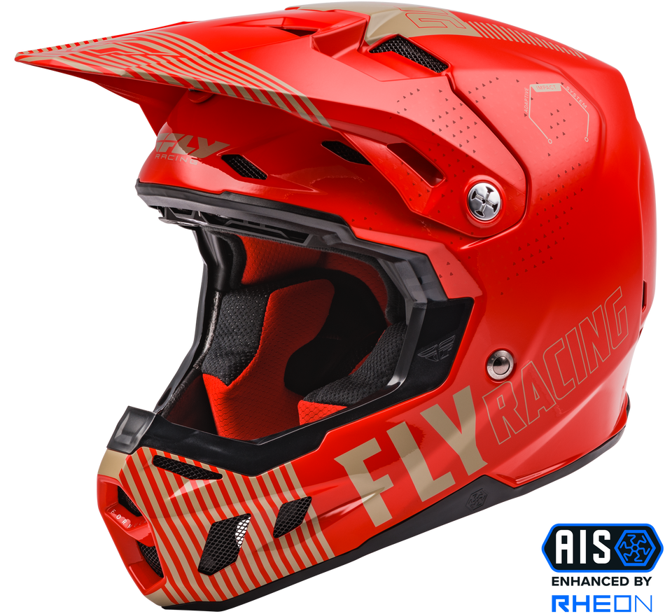 FLY RACING Formula Cc Primary Helmet Red/Khaki Lg 73-4302L