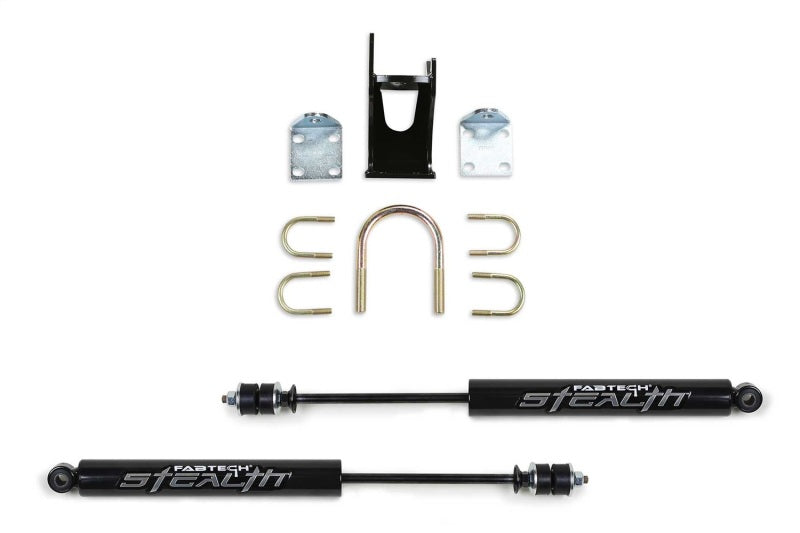 Fabtech 05-21 Ford F250/350 4WD Dual Stealth Steering Stabilizer Kit - Opposing Style FTS8046