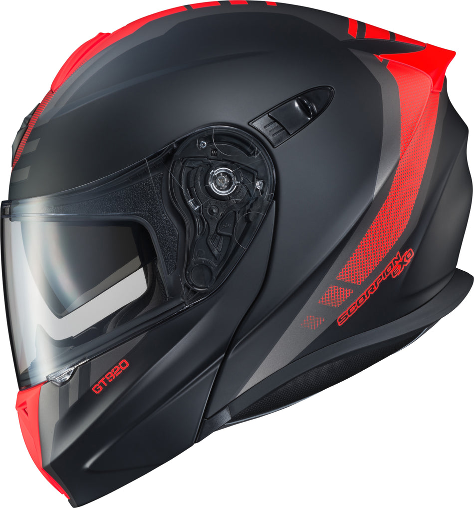 SCORPION EXO Exo-Gt920 Modular Helmet Unit Matte Black/Neon Red 2x 92-1647