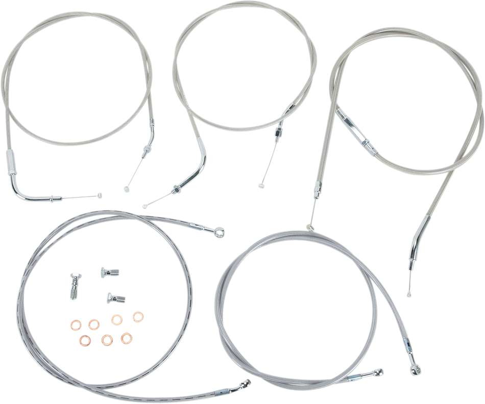BARON Cable Line Kit - 18" - 20" - '04 - '07 Roadstar - Stainless Steel BA-8022KT-18