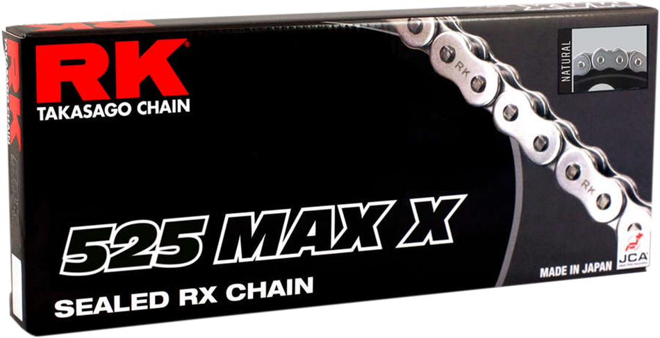 RK 525 Max X - Chain - 150 Links - Black & Chrome 525MAXX-150-BC