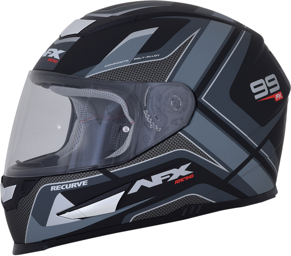 AFX FX-99 Helmet - Recurve - Matte Black/Gray - Large 0101-11138