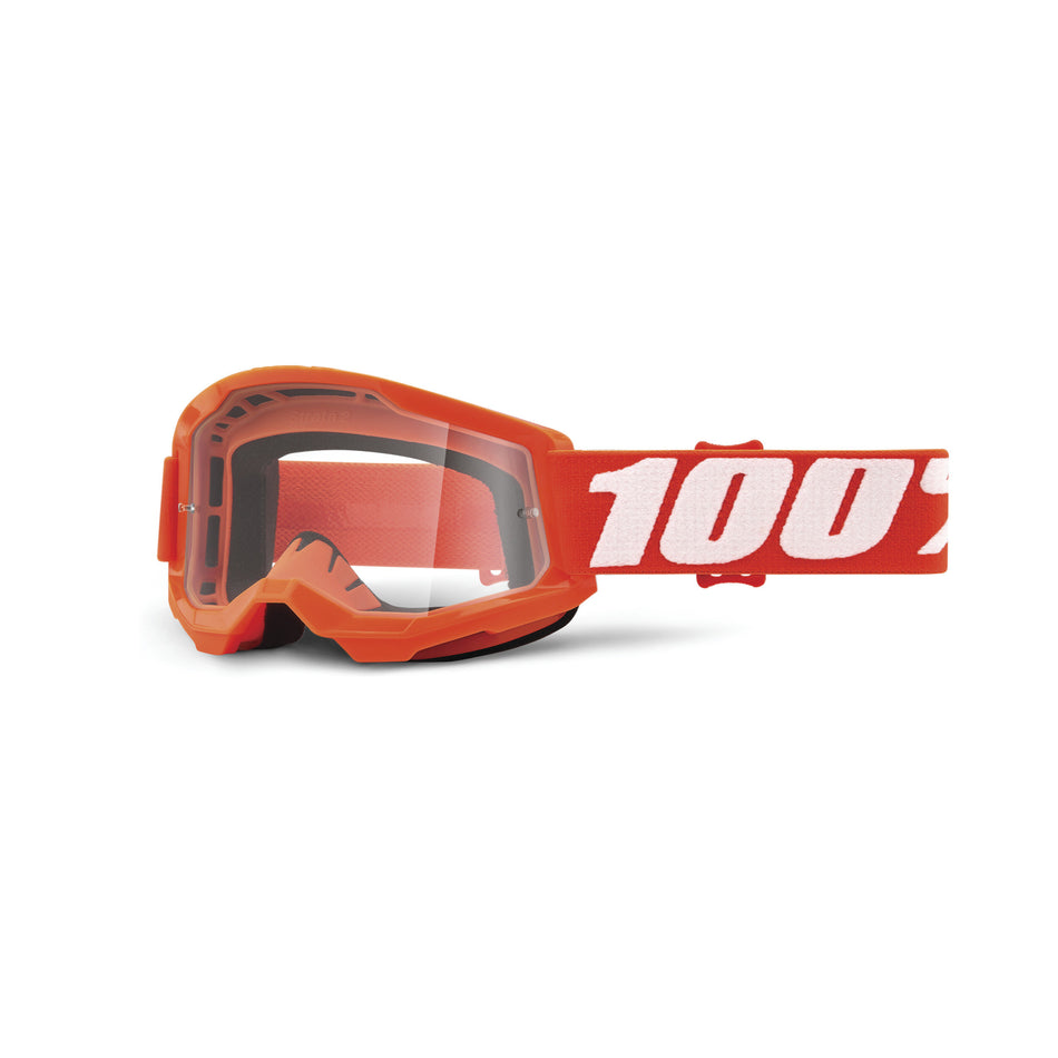 100% Strata 2 Junior Goggle Orange Clear Lens 50031-00005~OLD