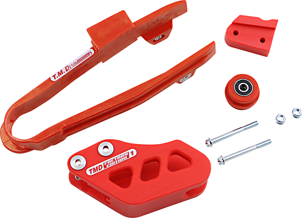 T.M. DESIGNWORKS Chain Guide/Slider - Gas Gas - Red DCK-GGM-RD