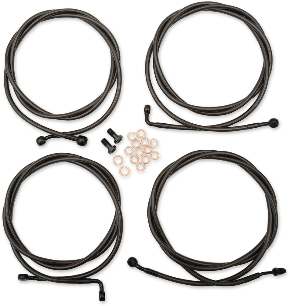 LA CHOPPERS Handlebar Cable/Brake Line Kit - Mini Ape Hanger Handlebars - Midnight LA-8054KT-08M