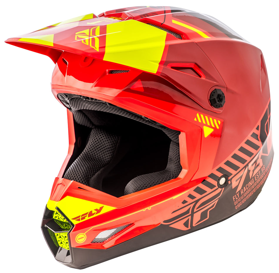 FLY RACING Elite Helmet Red/Black/Hi-Vis 2x 73-85022X