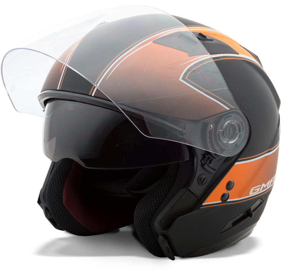 GMAX Of-77 Open-Face Classic Helmet Matte Black/Orange Md G3771255 TC-6F