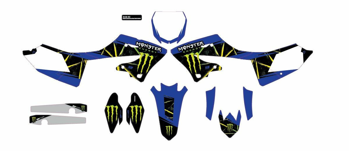 D-COR Cmplt Kit Monster Energy Slash White Bg 20-50-132