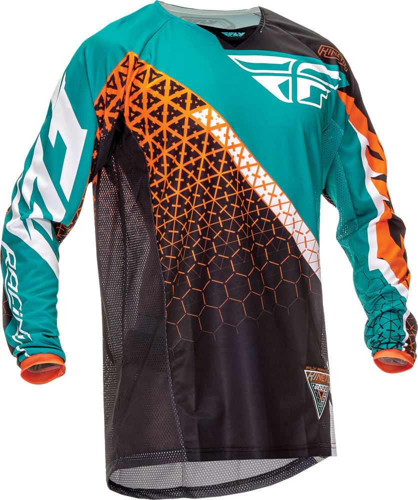 FLY RACING Kinetic Trifecta Jersey Black/Teal Ys 369-428YS