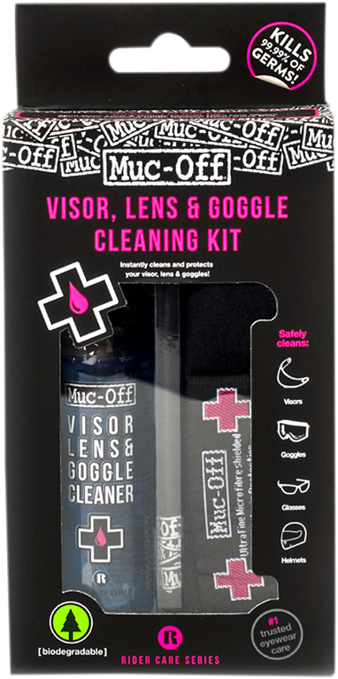 MUC-OFF Visor, Lens, & Goggle Cleaning Kit 202