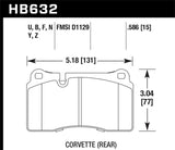 Hawk 06-10 VW Touareg Front / 09-11 Corvette Z06/ZR-1 (w/Carbon Ceramic Brake Package and Iron rotor KHB632N.586