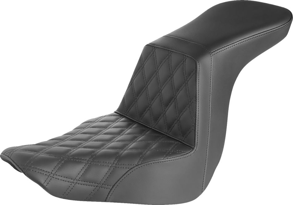 SADDLEMEN Step-Up Seat - Front Lattice Stitch - Black 818-29-192