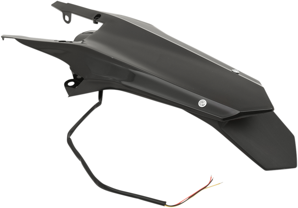 UFO Enduro Rear Fender - with Light - Black HU03362001