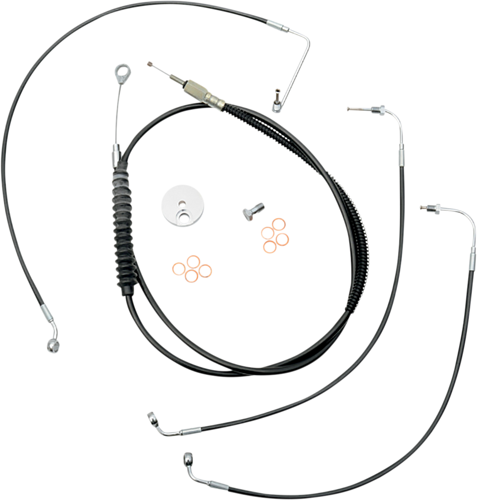 LA CHOPPERS Kit de cable de manillar/línea de freno - Manillar Ape Hanger de 15" - 17" - Vinilo negro LA-8154KT-16B 