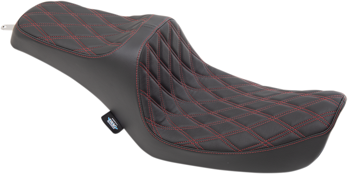 DRAG SPECIALTIES Predator III Seat - Double Diamond - Red Stitching 0803-0654