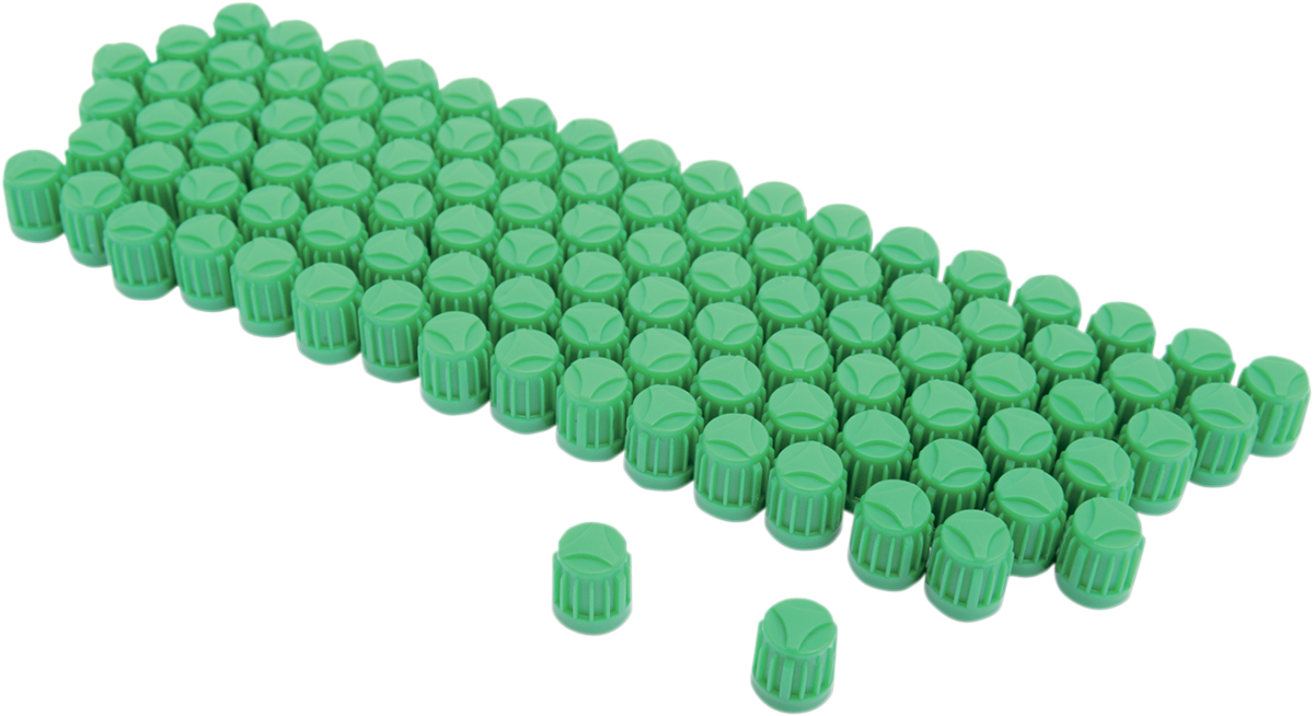 K&L SUPPLY Valve Cap Stem - Green - 100 Pack 32-9988