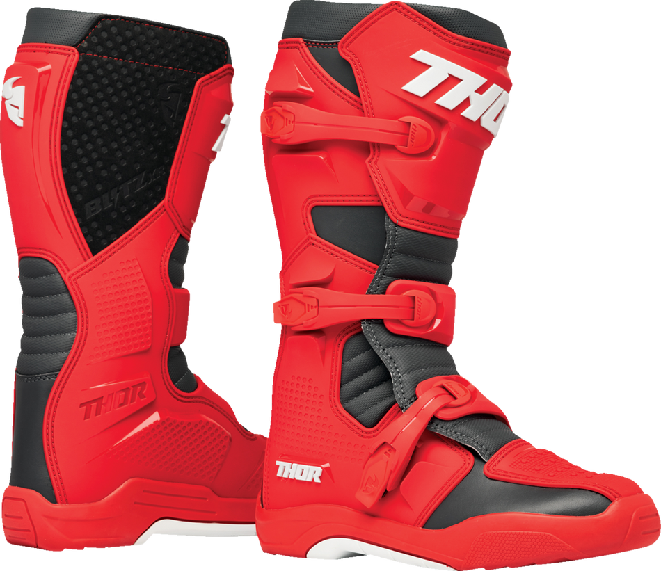 THOR Blitz XR Boots - Red/Charcoal - Size 8 3410-3110